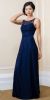 Main image of Floral Lace Long Formal Bridesmaid Dress with Satin Belt